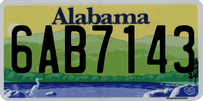 AL license plate 6AB7143