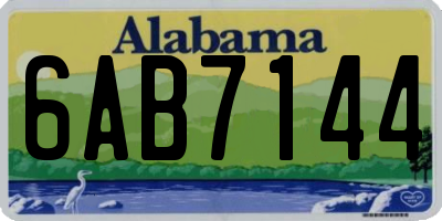 AL license plate 6AB7144