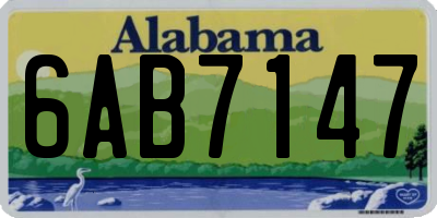 AL license plate 6AB7147