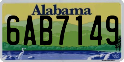 AL license plate 6AB7149