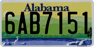 AL license plate 6AB7151