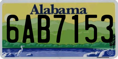 AL license plate 6AB7153