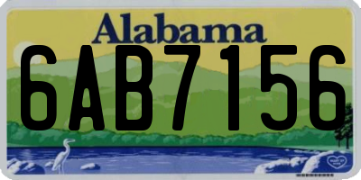 AL license plate 6AB7156