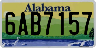 AL license plate 6AB7157