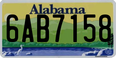 AL license plate 6AB7158