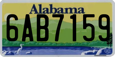 AL license plate 6AB7159
