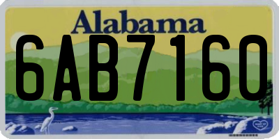 AL license plate 6AB7160