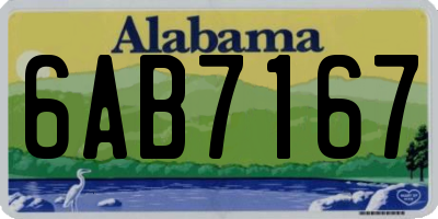 AL license plate 6AB7167