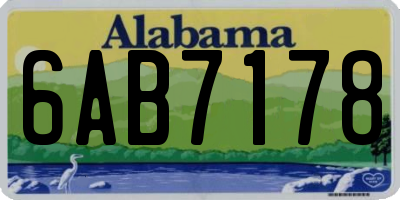 AL license plate 6AB7178