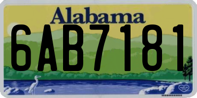 AL license plate 6AB7181
