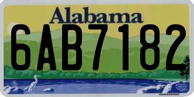 AL license plate 6AB7182