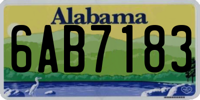 AL license plate 6AB7183