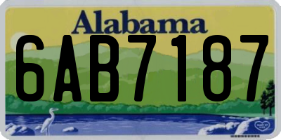 AL license plate 6AB7187