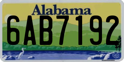 AL license plate 6AB7192