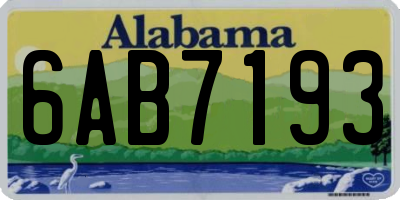 AL license plate 6AB7193