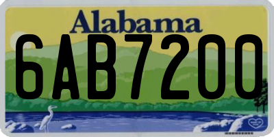 AL license plate 6AB7200