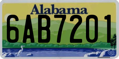 AL license plate 6AB7201
