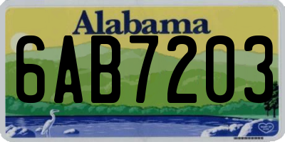 AL license plate 6AB7203