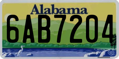 AL license plate 6AB7204
