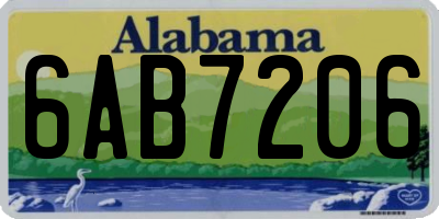 AL license plate 6AB7206
