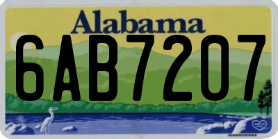 AL license plate 6AB7207