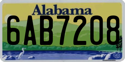 AL license plate 6AB7208