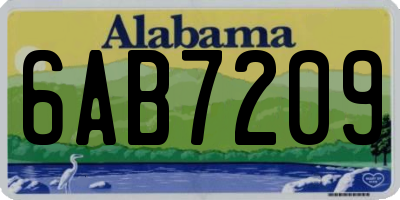 AL license plate 6AB7209