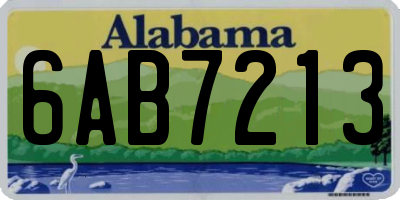 AL license plate 6AB7213