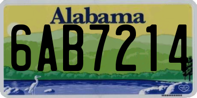 AL license plate 6AB7214