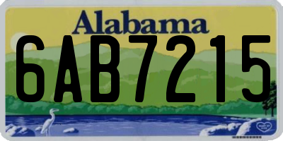 AL license plate 6AB7215