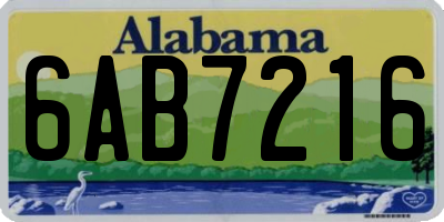 AL license plate 6AB7216