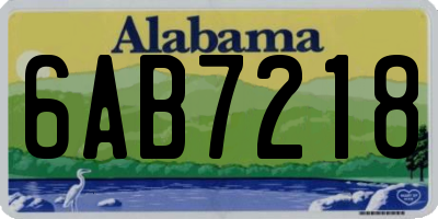 AL license plate 6AB7218