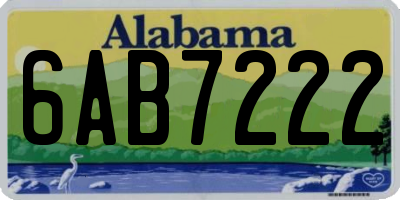 AL license plate 6AB7222