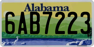 AL license plate 6AB7223