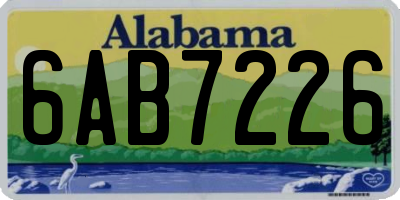 AL license plate 6AB7226