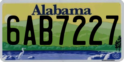 AL license plate 6AB7227
