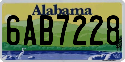 AL license plate 6AB7228