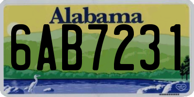 AL license plate 6AB7231