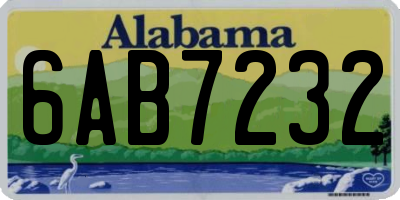 AL license plate 6AB7232