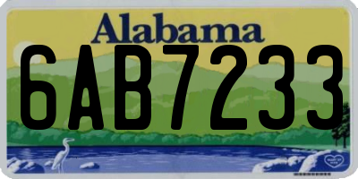 AL license plate 6AB7233