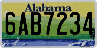 AL license plate 6AB7234