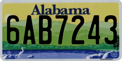 AL license plate 6AB7243