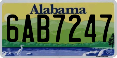 AL license plate 6AB7247