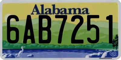AL license plate 6AB7251