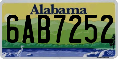 AL license plate 6AB7252