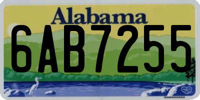 AL license plate 6AB7255