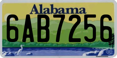 AL license plate 6AB7256