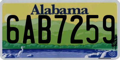 AL license plate 6AB7259