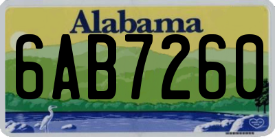 AL license plate 6AB7260