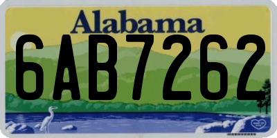 AL license plate 6AB7262